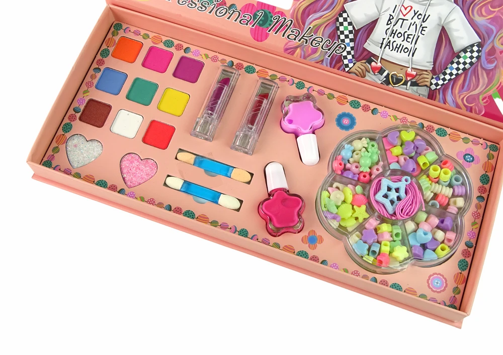 Lean Toys Makiažo ir papuošalų rinkinys LeanToys Jewelry Makeup Kit 2in1, 100 vnt.