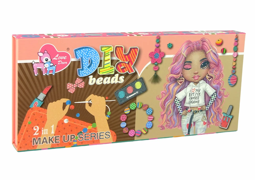 Lean Toys Makiažo ir papuošalų rinkinys LeanToys Jewelry Makeup Kit 2in1, 100 vnt.