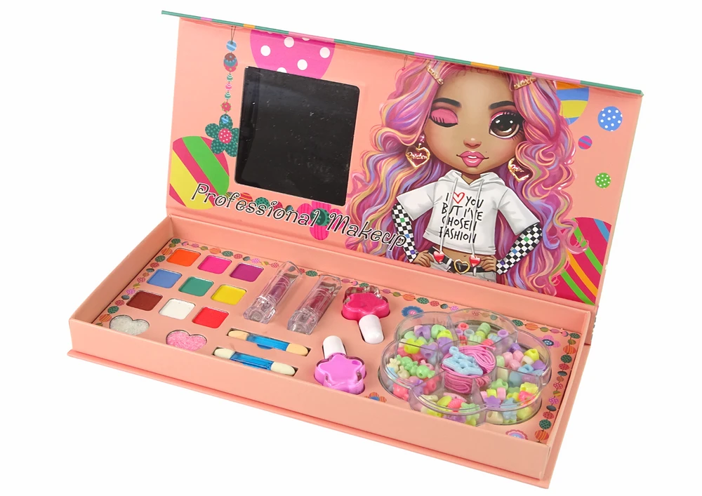 Lean Toys Makiažo ir papuošalų rinkinys LeanToys Jewelry Makeup Kit 2in1, 100 vnt.