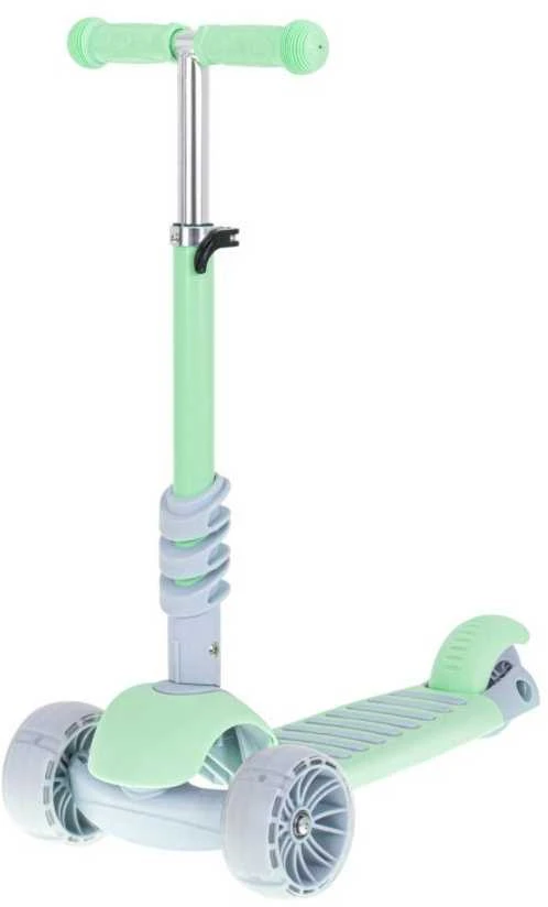 SCOOTER Triratis motoroleris su balansine sėdyne mėtų pilkos spalvos LED