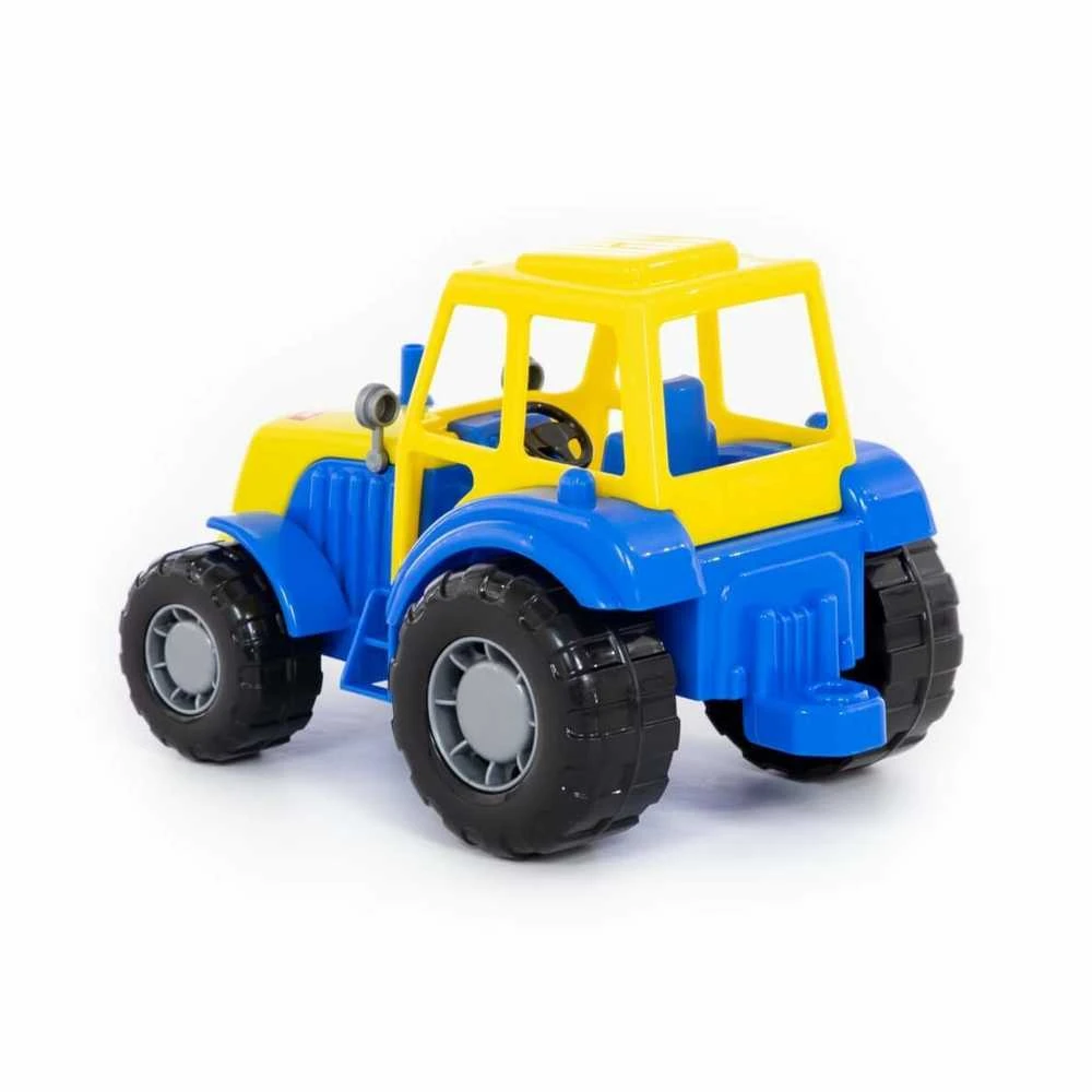 Plastikinis traktoriukas mėlynas/geltonas, 21 cm