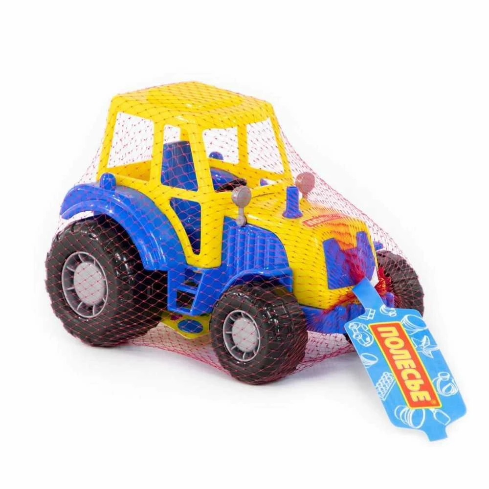 Plastikinis traktoriukas mėlynas/geltonas, 21 cm