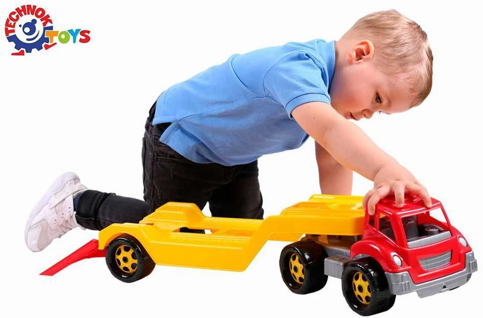 Technok Plastikinis tralas - autovežis 79 cm (oranžinis)