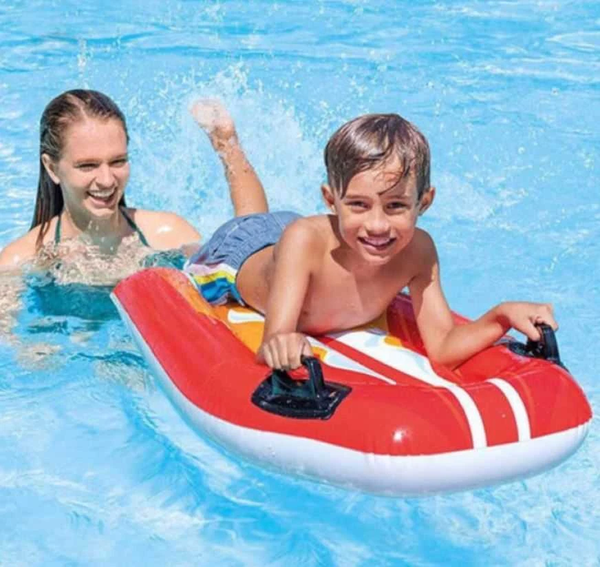 Intex Inflatable Swimming Board Joy Riders Raudona/Baltas , Geltona/Baltas, Age 6+, 112 x 62 cm