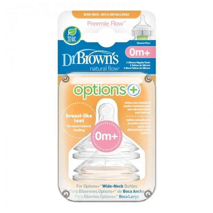 DR.BROWN´S Dr.Brown's Preemie Flow čiulptukas 2 vnt
