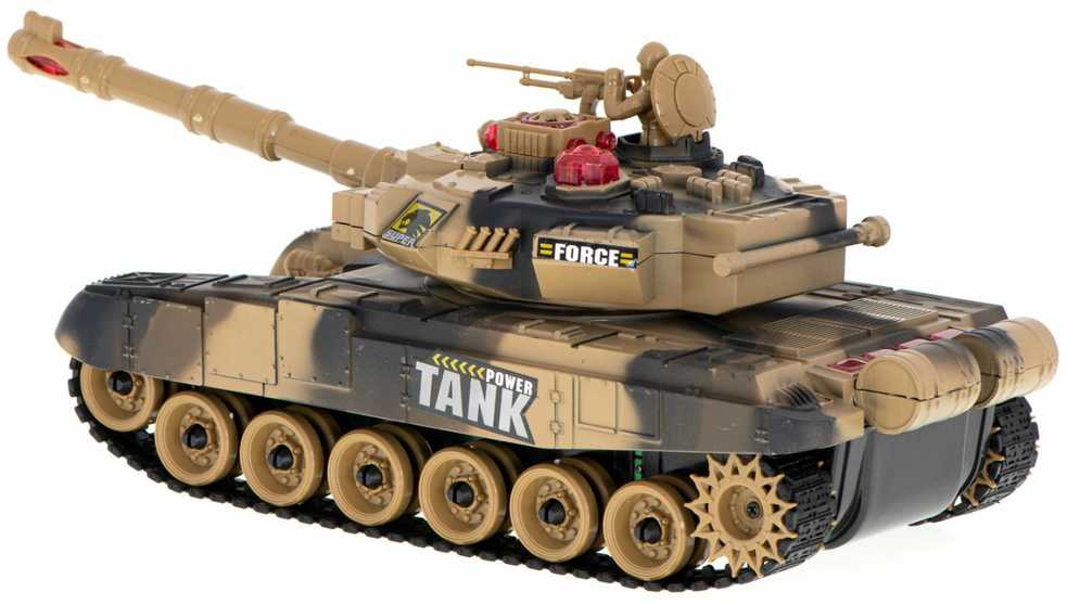 Ikonka RC karo tankas 9993 2,4 GHz dykumos tankas