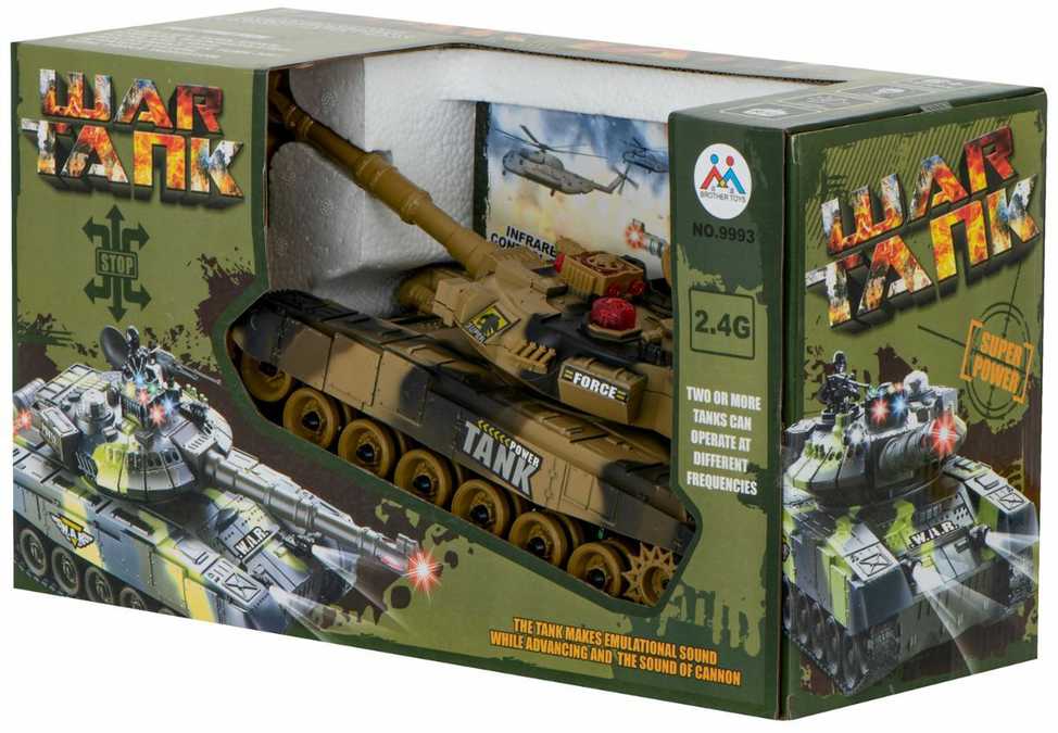 Ikonka RC karo tankas 9993 2,4 GHz dykumos tankas