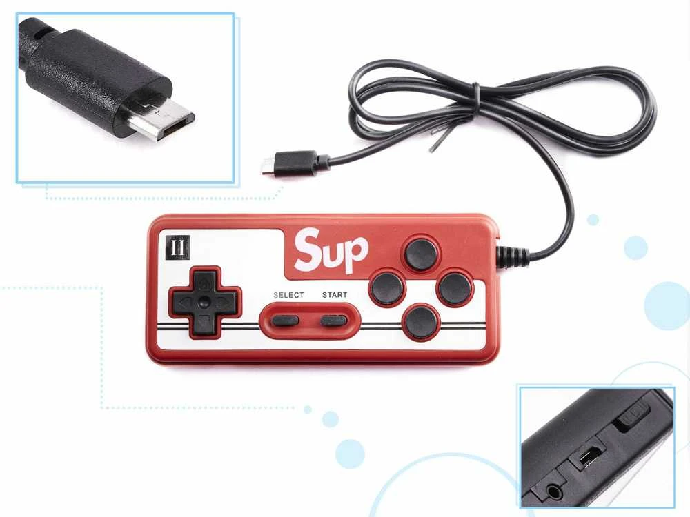 Žaidimų konsolė Sup Game Box konsolė su 400 žaidimų, raudona/juoda su pulteliu