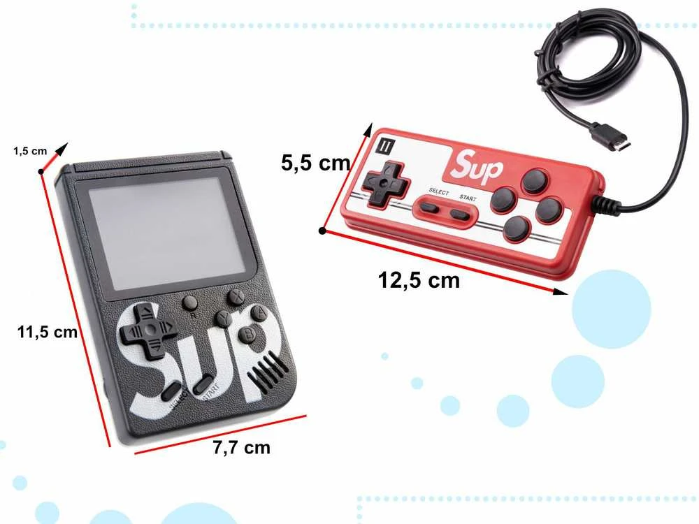 Žaidimų konsolė Sup Game Box konsolė su 400 žaidimų, raudona/juoda su pulteliu