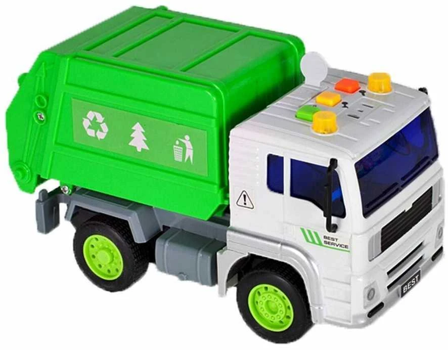 Malplay Žaislinis automatinis šiukšliavežis su atidaromu konteineriu, 1:20
