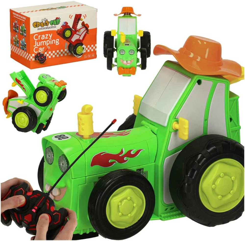 Traktorius RC traktorius šokinėja šokių garsas žalias