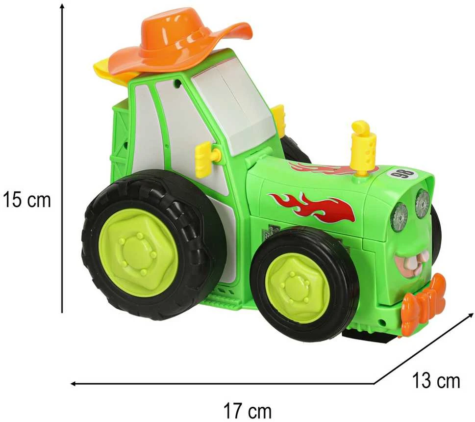 Traktorius RC traktorius šokinėja šokių garsas žalias