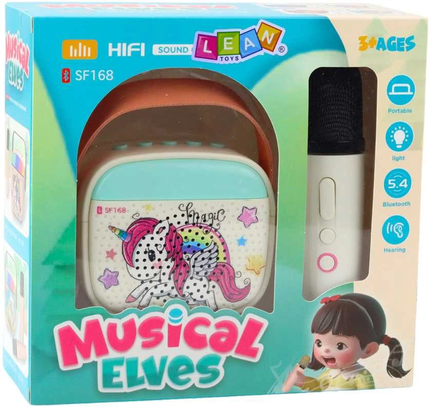 Lean Toys Vaikų karaokės rinkinys su vienaragio mikrofonu