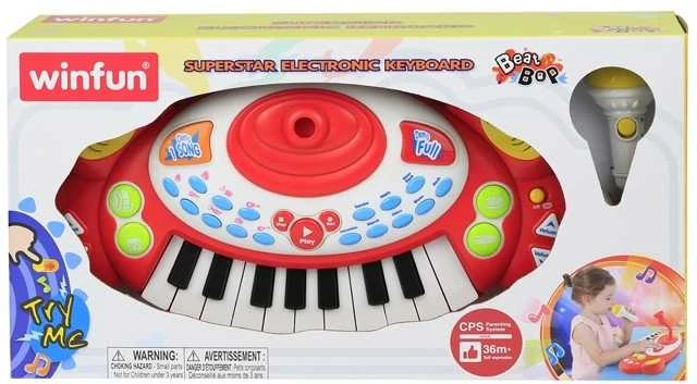 Vaikiškas sintezatorius su mikrofonu winfun