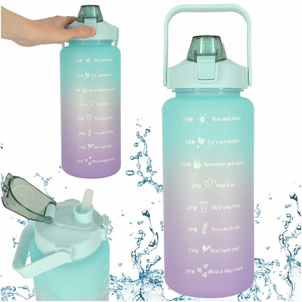 KIK Gertuvė su šiaudeliu ir laiko gradacija, 2000 ml, violetinė su mėtine