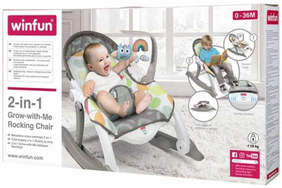 Winfun 2in1 Linguojanti kėdutė - gultukas auganti kartu su vaiku