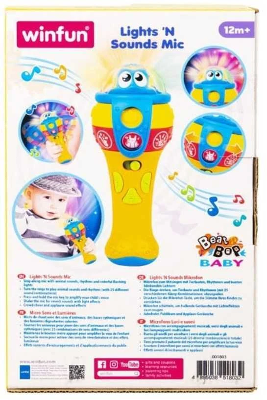Smily Vaikiškas mikrofonas su garso ir šviesos efektais WinFun