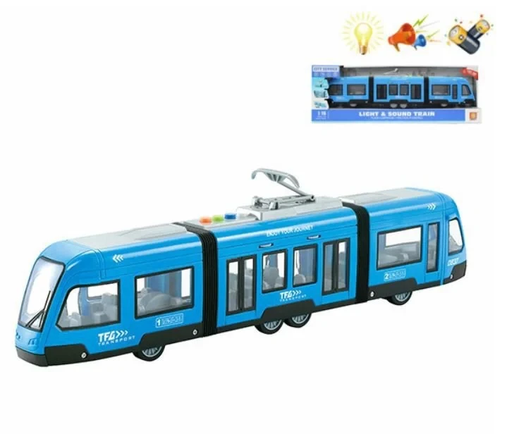 Malplay Žaislinis tramvajus su garsu ir šviesa ir atidaromomis durimis