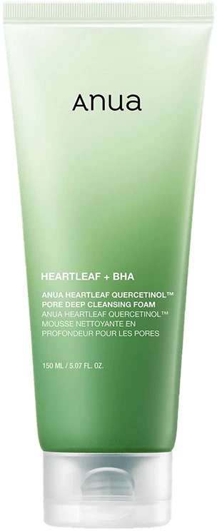 Anua Heartleaf Quercetinol Pore Deep Cleansing Foam Putojantis giliai poras valantis veido prausiklis, 150 ml