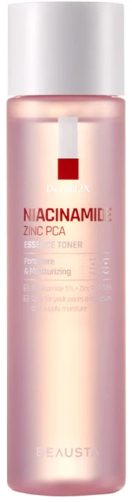 BEAUSTA Derma2X Niacinamide Zinc PCA Toneris - raminantis tonikas su niacinamidu ir cinku, 200 ml