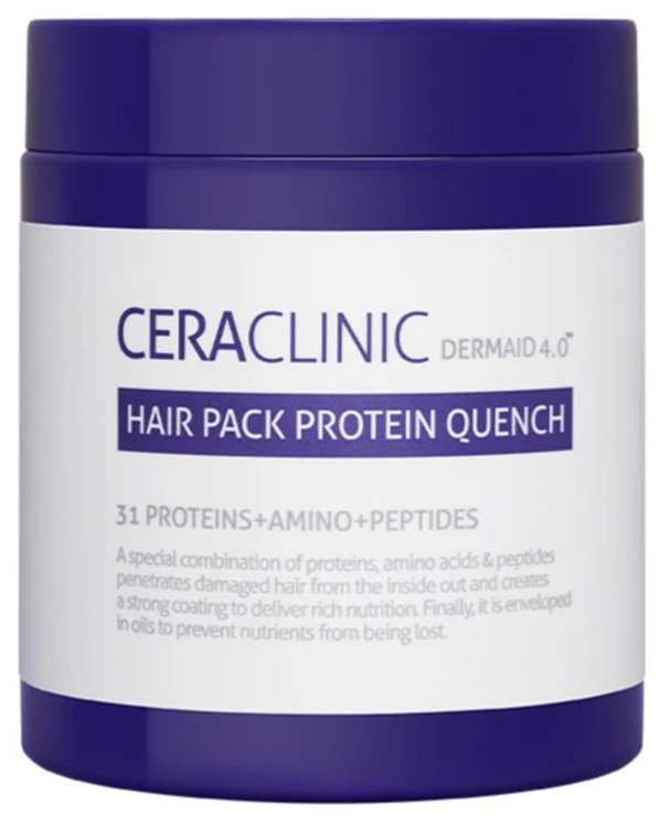 CERACLINIC Dermaid 4.0 Hair Pack Protein Quench - atkurianti plaukų kaukė su baltymų, aminorūgščių ir peptidų kompleksu, 250 ml