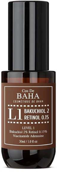 Cos De BAHA Level 1 Bakuchiol 2 Retinol 0.15 Serum (L1) - švelnus serumas su bakučioliu ir retinoliu, 30 ml