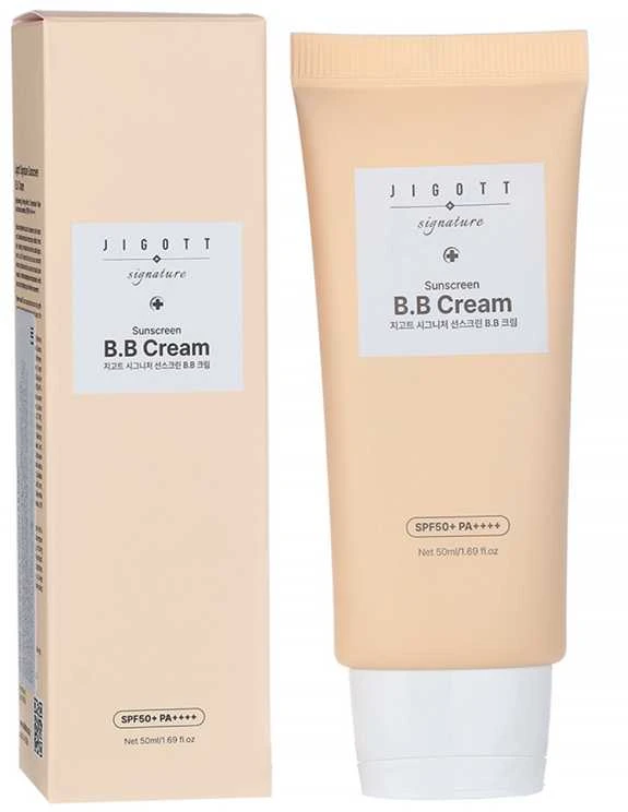 JIGOTT Signature Sunscreen B.B Kreminis - BB kremas su SPF50+ apsauga ir niacinamidu, 50 ml