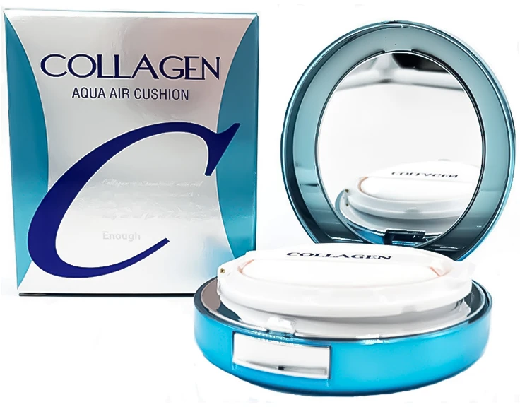 ENOUGH Collagen Aqua Air Cushion SPF50+ PA+++ - drėkinamasis makiažo pagrindas-kušonas su kolagenu, 15g