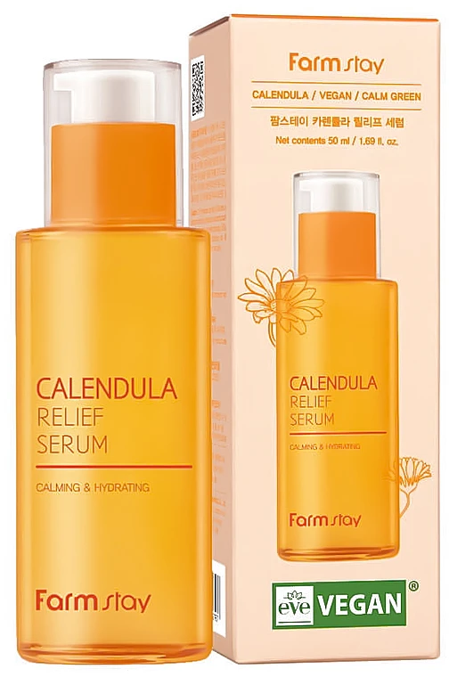 Farm stay FarmStay Calendula Relief Serum - raminamasis veido serumas su medetkų ekstraktu, 50 ml