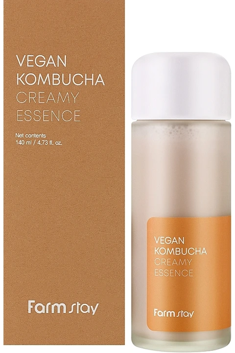Farm stay FarmStay Vegan Kombucha Creamy Essence - kreminė veido esencija su kombučos ekstraktu ir probiotikais, 140 ml