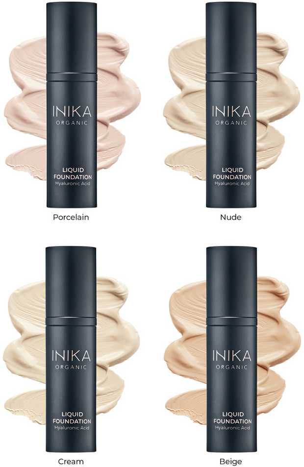 INIKA ORGANIC Skystas makiažo pagrindas rusvai gelsvas, 30 ml