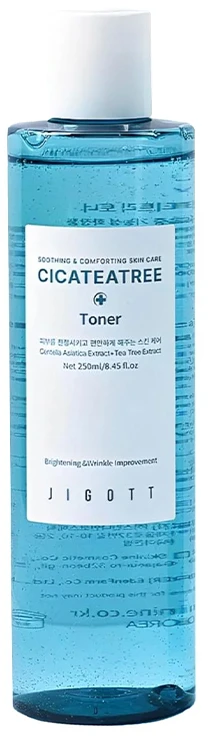 JIGOTT Cicateatree Toneris - raminamasis veido tonikas su Centella Asiatica ir arbatmedžio ekstraktais, 250 ml
