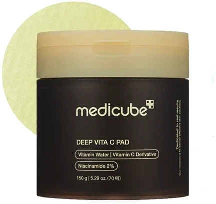 Medicube - Deep Vita C Pad - Brightening Facial Flaps with Vitamin C - Tonizuojantys veido padeliai su vitaminu C, 70 vnt/150 g