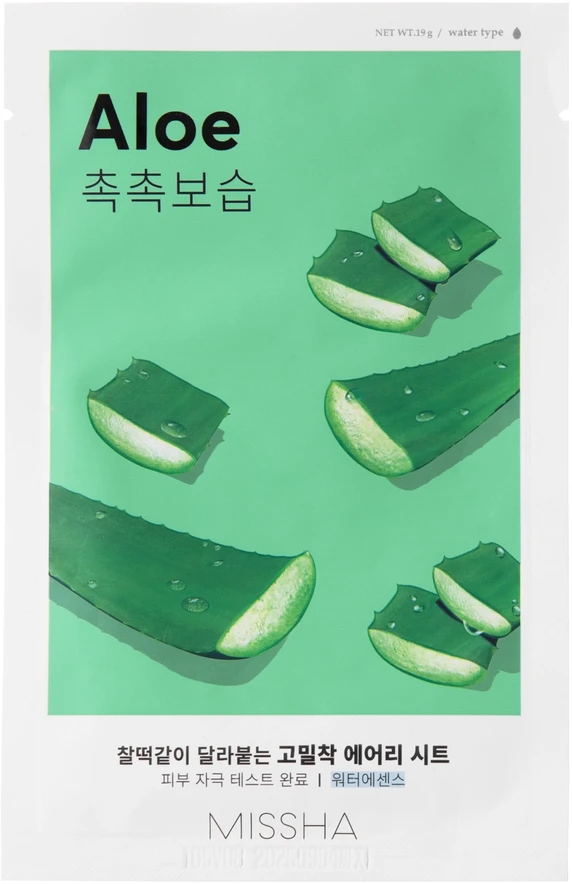 Missha Airy Fit Sheet Mask [Aloe] lakštinė veido kaukė, 19 ml