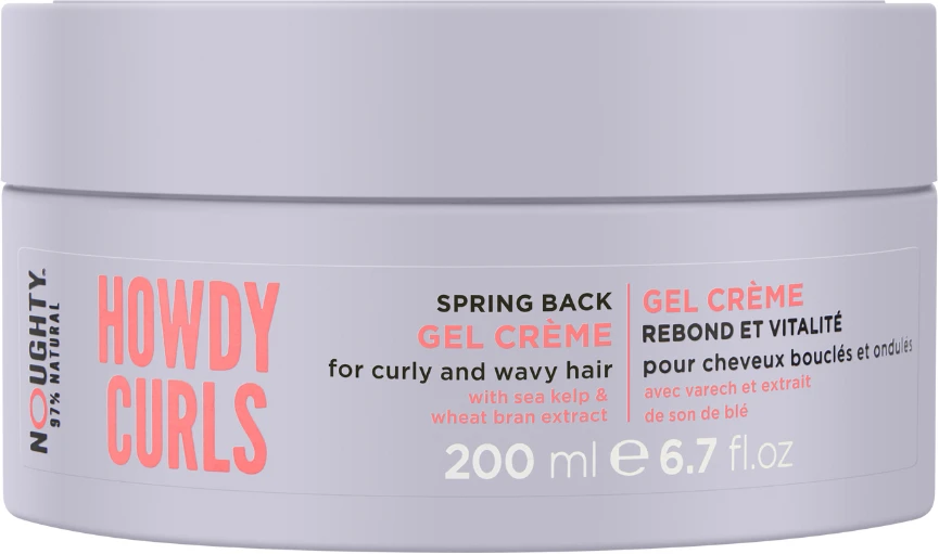 Noughty Howdy Curls vidutinio stiprumo formavimo gelis-kremas garbanotiems ar banguotiems plaukams, 200ml
