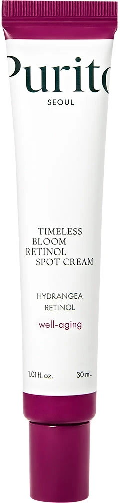 PURITO Vietinio poveikio kremas nuo senėjimo „Timeless Bloom Retinol Spot“ (Kreminis), 30 ml