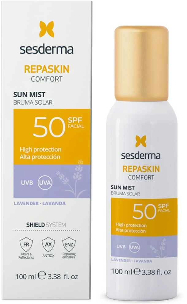 Sesderma Repaskin Confort Mist Sun Mist Spf50 Lavender veido dulksna nuo saulės 100ml
