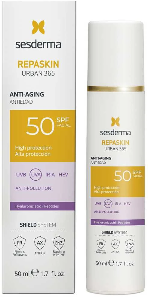 Sesderma Repaskin Urban 365 Apsauginis veido kremas su SPF50, 50 ml