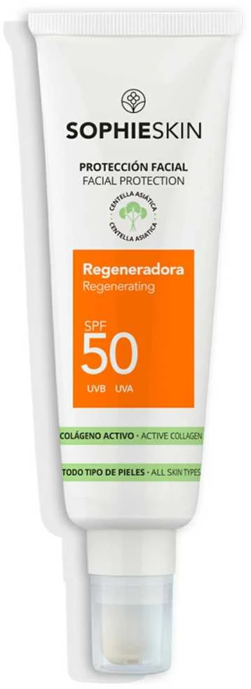 Sophieskin SOPHIE SKIN Odą regeneruojantis apsauginis veido kremas nuo saulės SPF50, 50 ml