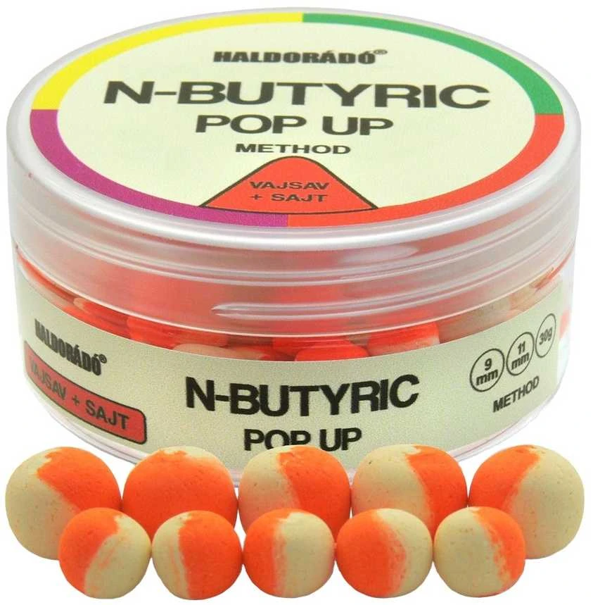 Boiliai Haldorado N-Butyric Pop Up Method 9/11mm - N-Butyric & Cheese