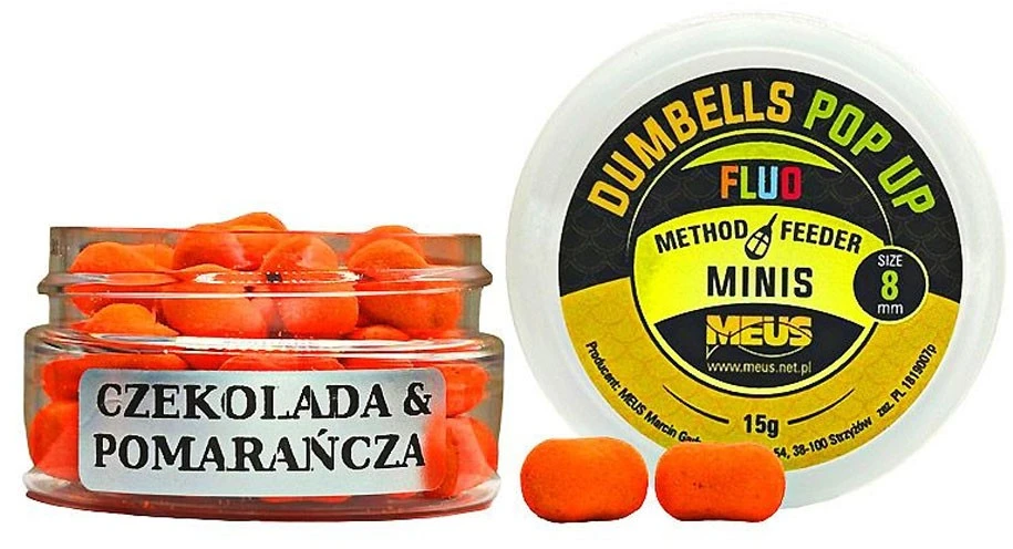 Boiliai Meus Dumbells Pop Up Mini 8mm - Chocolate & Oranžinis