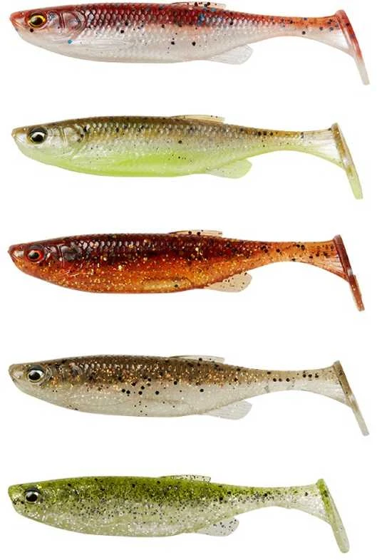 Savage Gear Guminukų rinkinys Savage Fat Minnow T-Tail Mix 10,5cm 11g