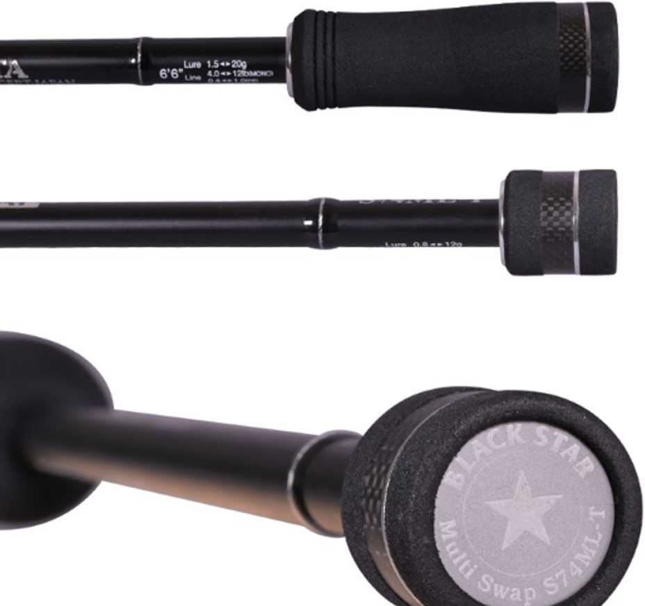 Spiningas XESTA Juodas Star Multi Swap S74ML-T 2.24m 0,8-12g