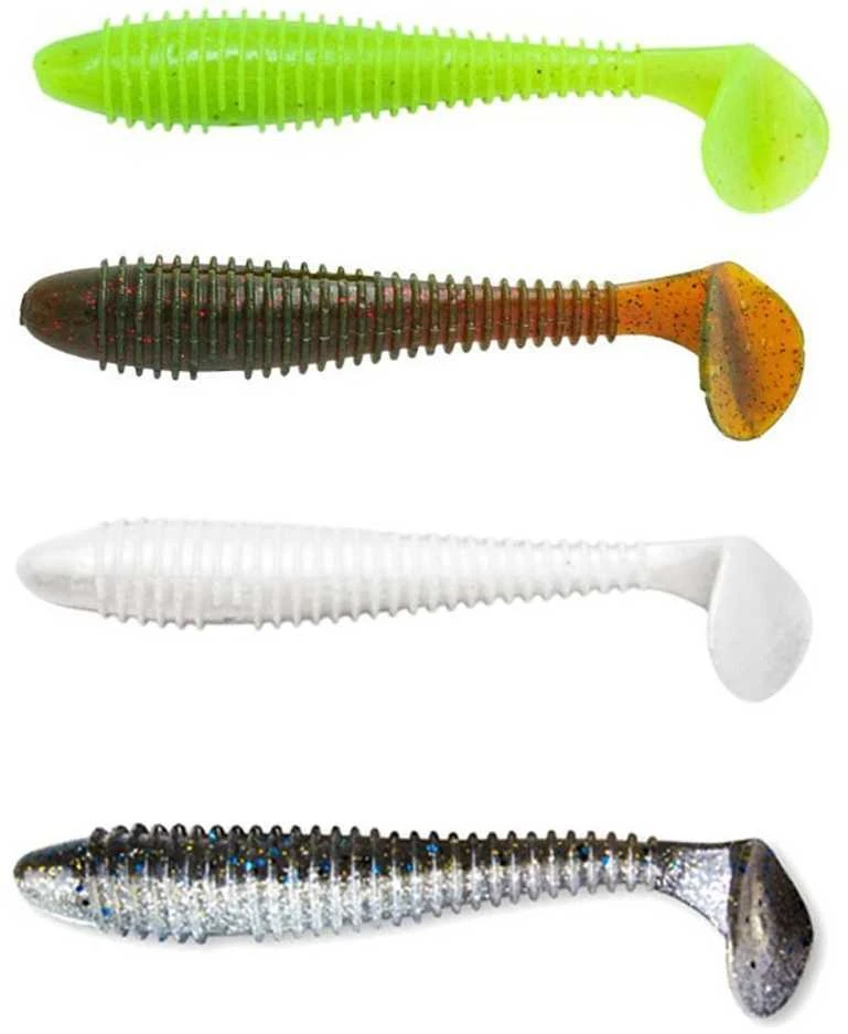 Spiningavimo masalas Crazy Fish Vibro Fat 4.7" (4 vnt.)