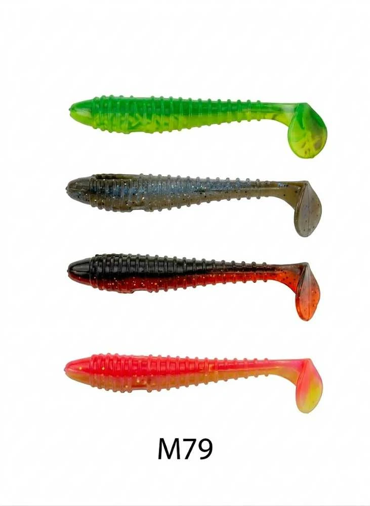 Spiningavimo masalas Crazy Fish Vibro Fat 4.7" (4 vnt.)