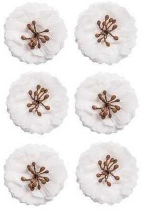 Dallprint Gėlės iš tekstilės 4,5cm baltos 6vnt