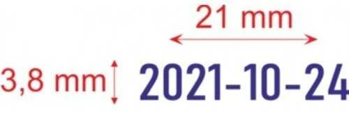 Trodat 4810 datatoriaus simbolių dydžio schema