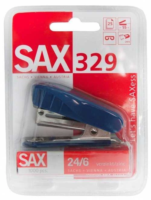 Mėlynas segiklis SAX 329 pakuotėje su sąsagėlėmis