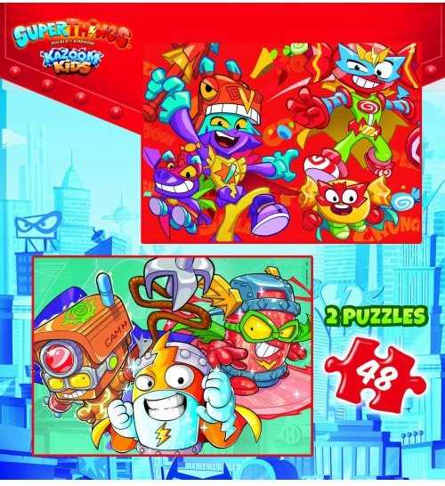 Educa 2 dėlionės (puzzle) 2x48 SUPERTHINGS 3-6metų