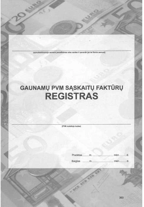 Technoinform Gaunamų PVM saskaitų faktūrų registras, A4 (48) 0720-032